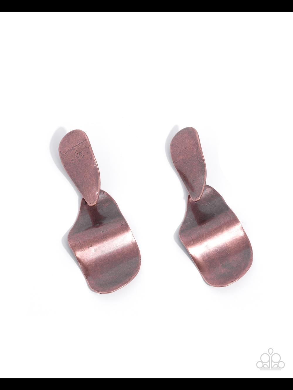 Abstract Aaclaim Paparazzi Rustic Copper Sculptural Drop Earrings Copper Tone